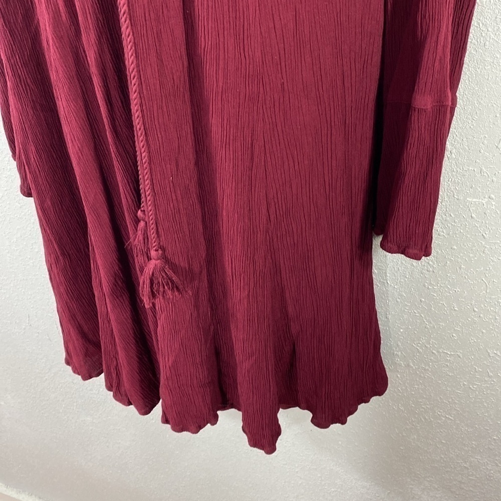 Torrid Zinfandel Burgundy Mini Gauze Lace-Up Skater Dress 2 2X 18 20 RR14 - Picture 12 of 16